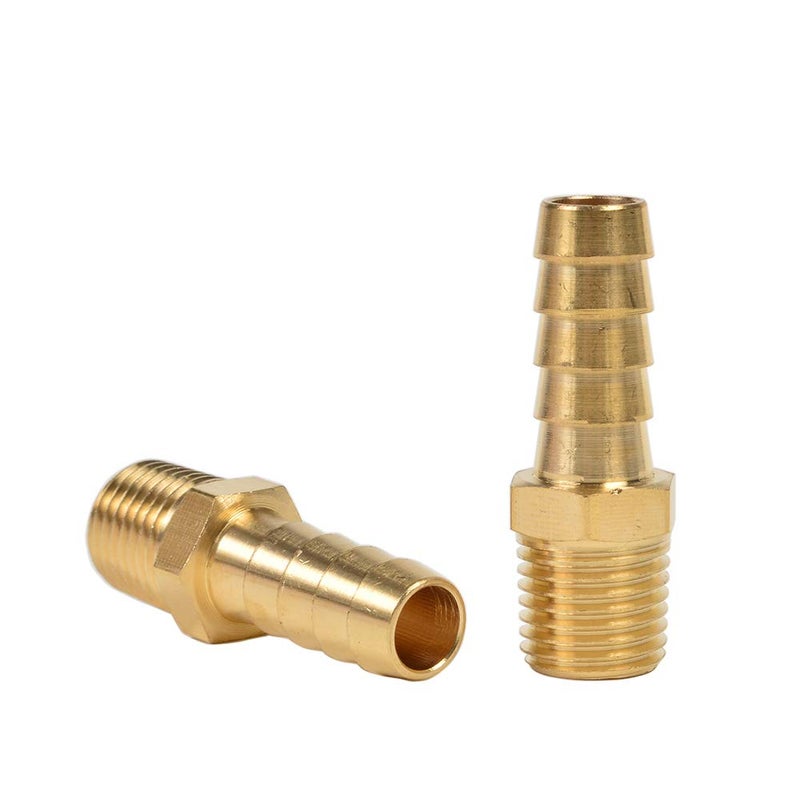 Sanpaint 2 Pack Brass Hose Fitting, Adapter, 3/8" Barb x 1/4" NPT Male Pipe - Image 3